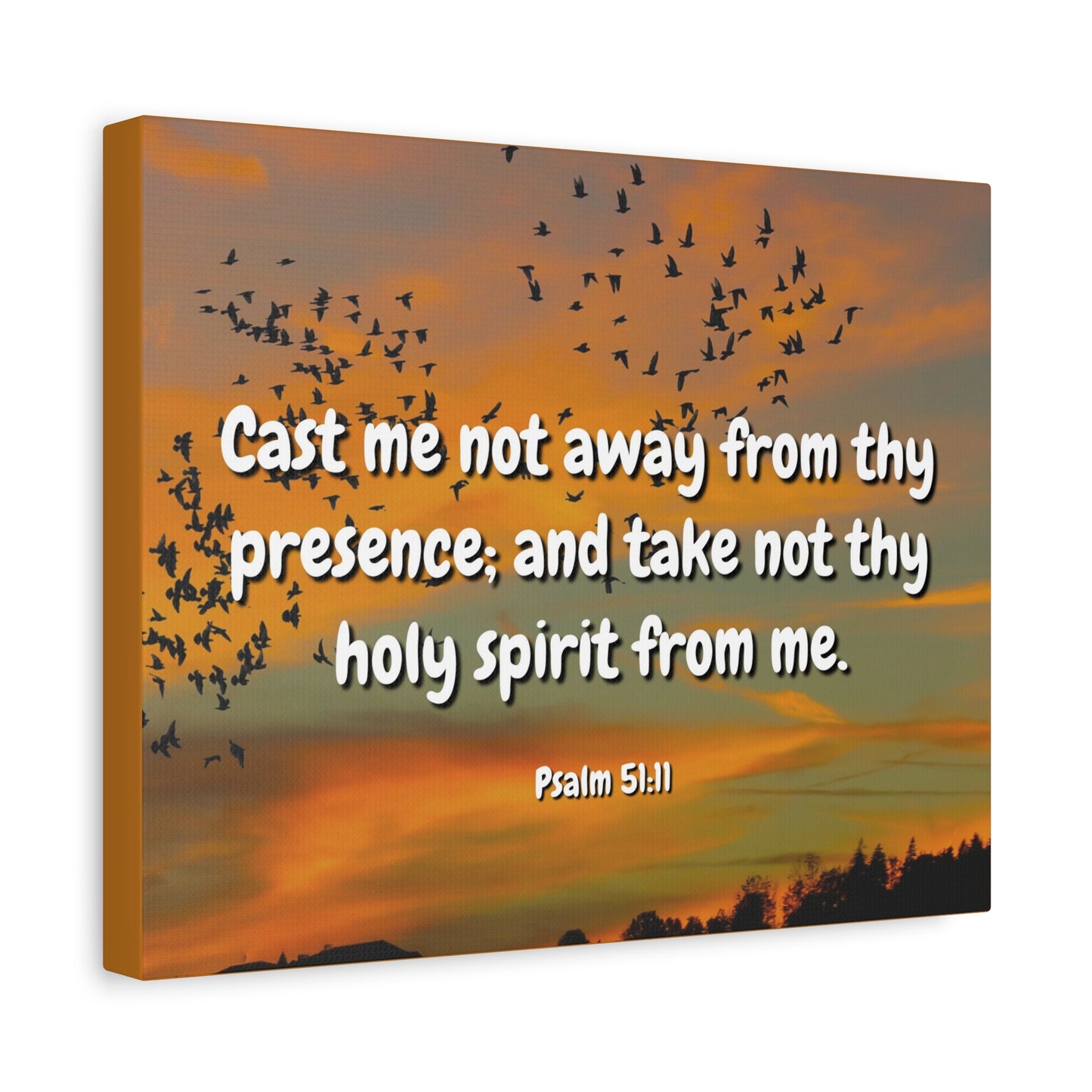 Scripture Canvas Holy Spirit Psalms 51:11 Christian Wall Art Bible Verse Print Ready to Hang