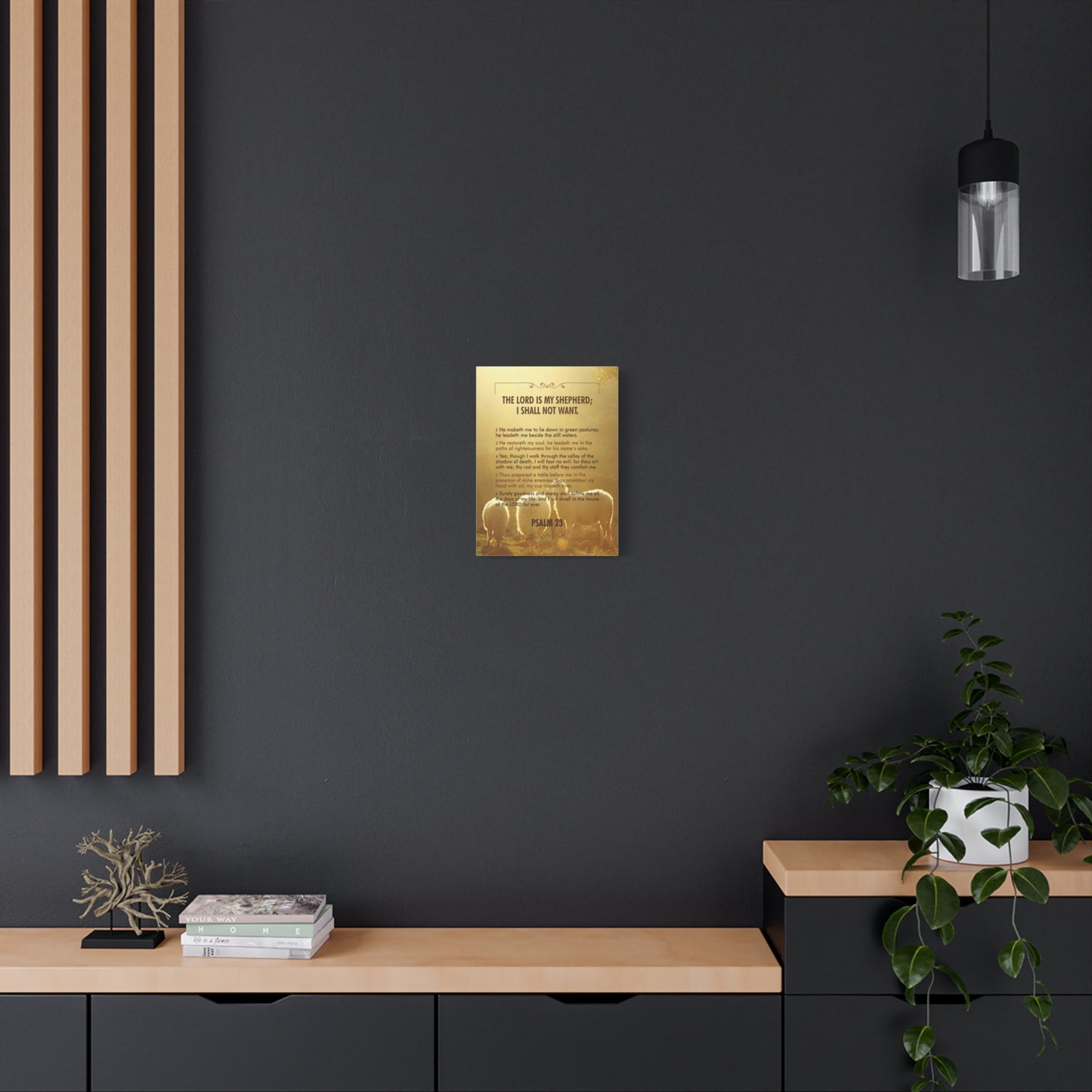Bible Verse Canvas Lord is my Shepherd Psalm 23 Canvas Christian Home Décor Ready to Hang Scripture Wall Art