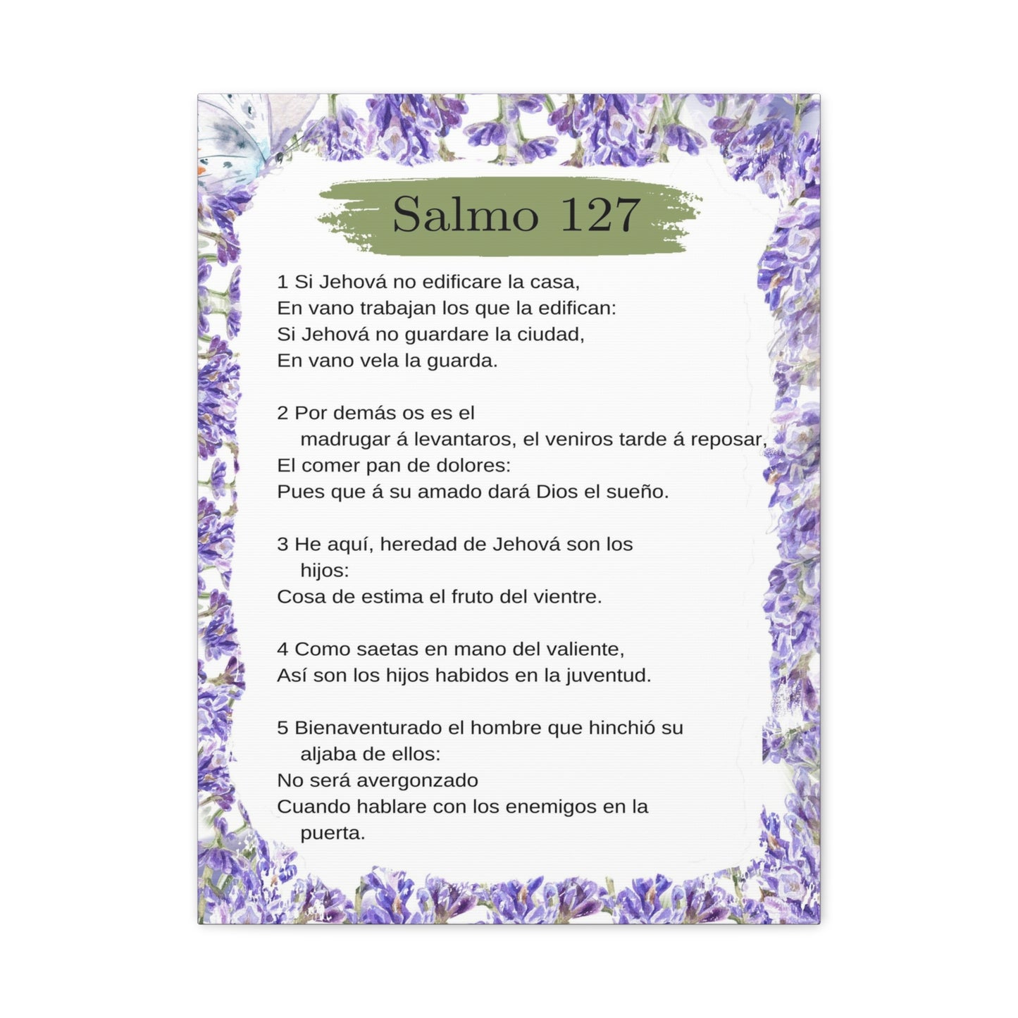 Salmo 127 Impresión De Arte Cristiano en la Pared Lista Para Colgar