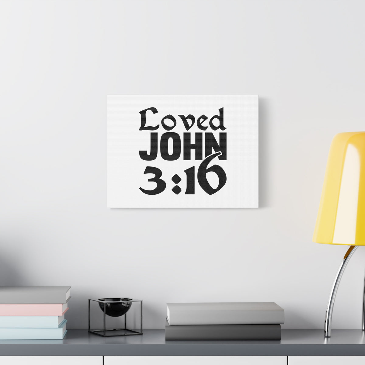 Scripture Canvas Loved John 3:16 Christian Wall Art Bible Verse Print Ready to Hang