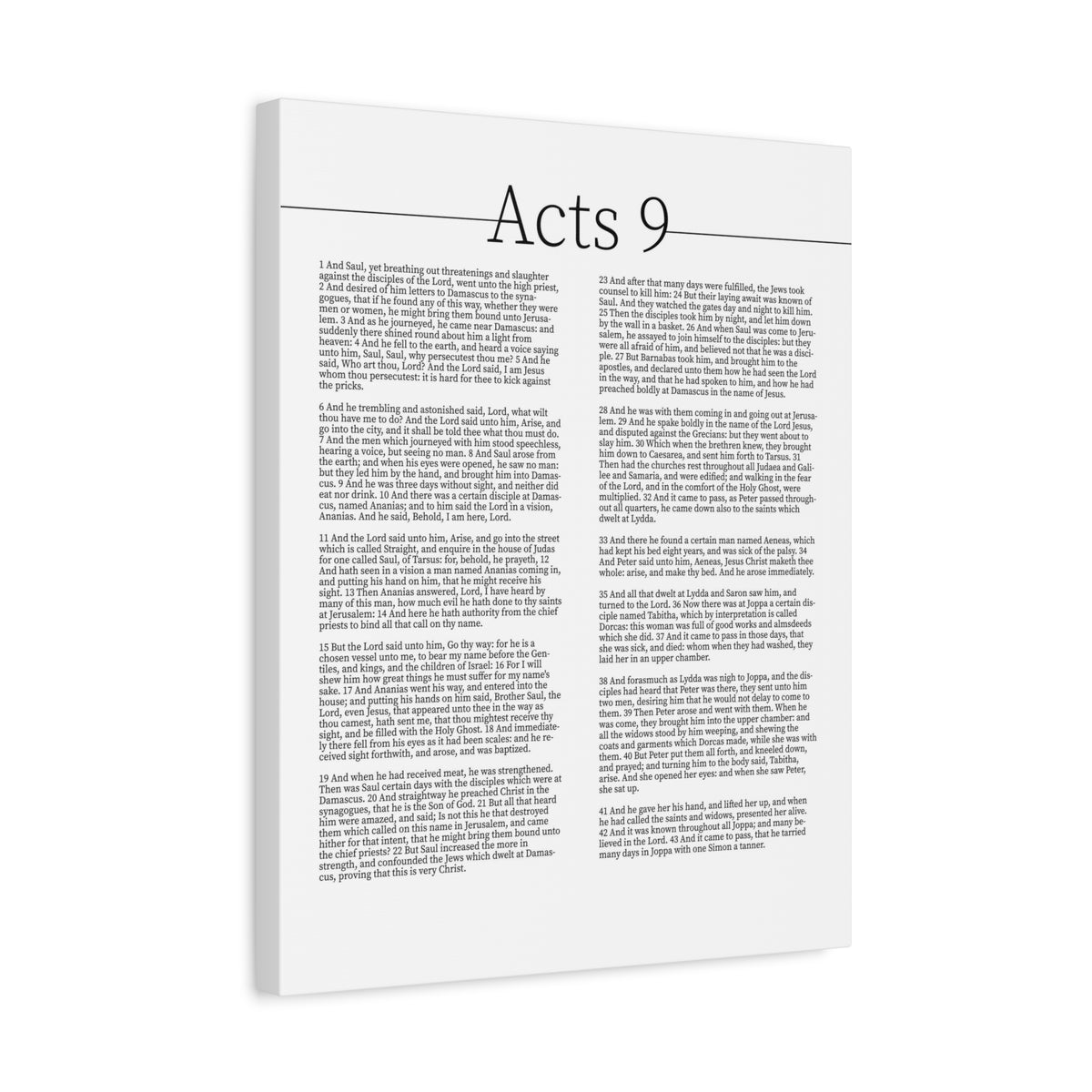 Scripture Canvas The Conversion of Saul Acts 9 Christian Wall Art Bible Verse Print Ready to Hang