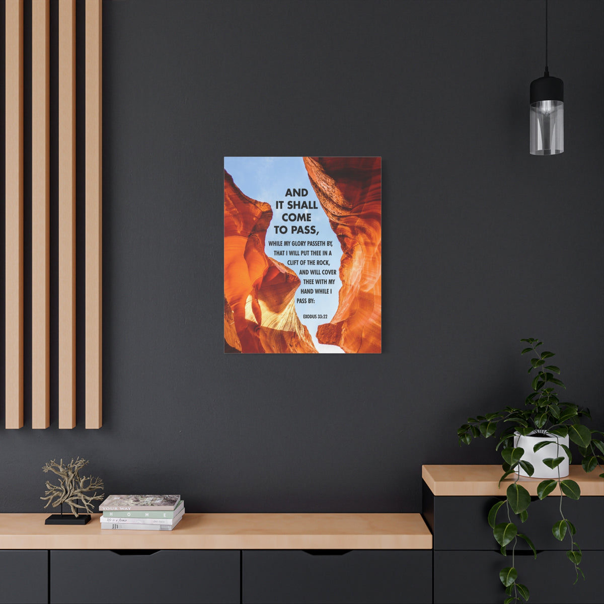 Scripture Canvas It Shall Come to Pass Exodus 33:22 Christian Wall Art Bible Verse Print Ready to Hang