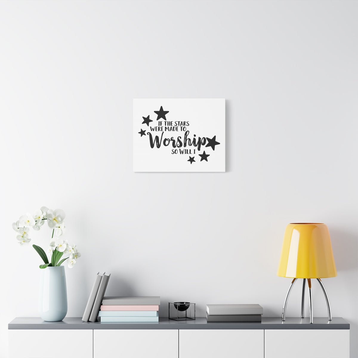 Scripture Canvas If The Stars Were Made To Worship So Will I Psalms 148:3-6 Christian Wall Art Print Ready to Hang