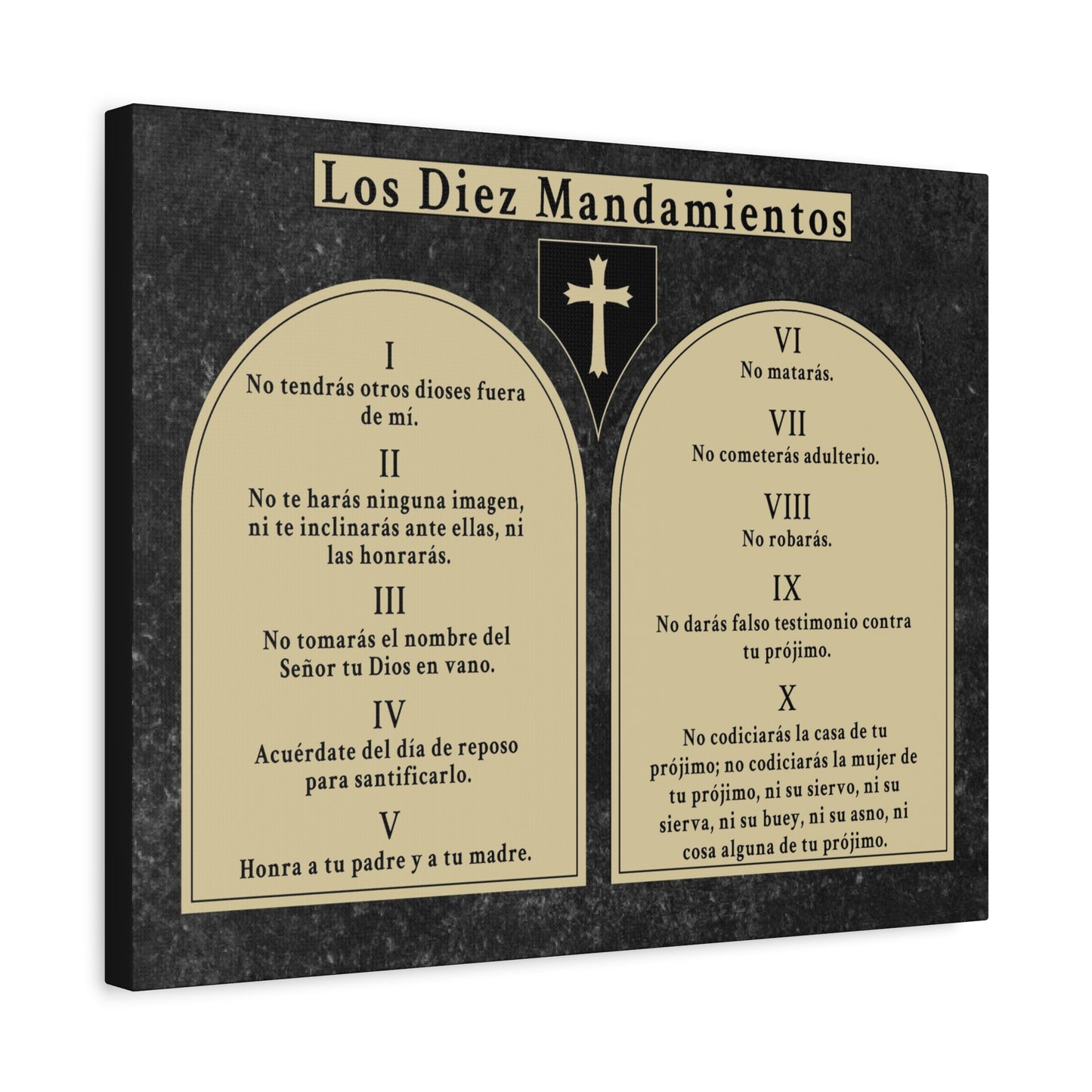 Scripture Walls 10 Commandments Spanish Los Diez Mandamientos Tablets Bible Verse Canvas Christian Wall Art Ready to Hang Unframed