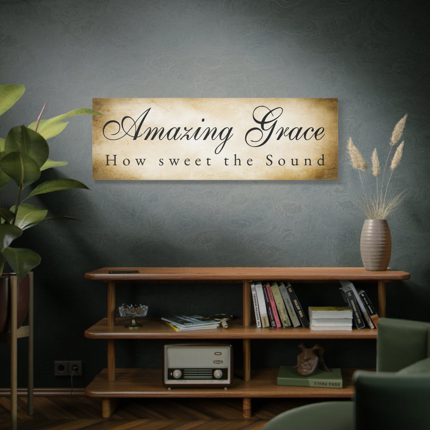 Scripture Walls Amazing Grace Gold Bible Verse Canvas Christian Wall Art Ready to Hang Unframed