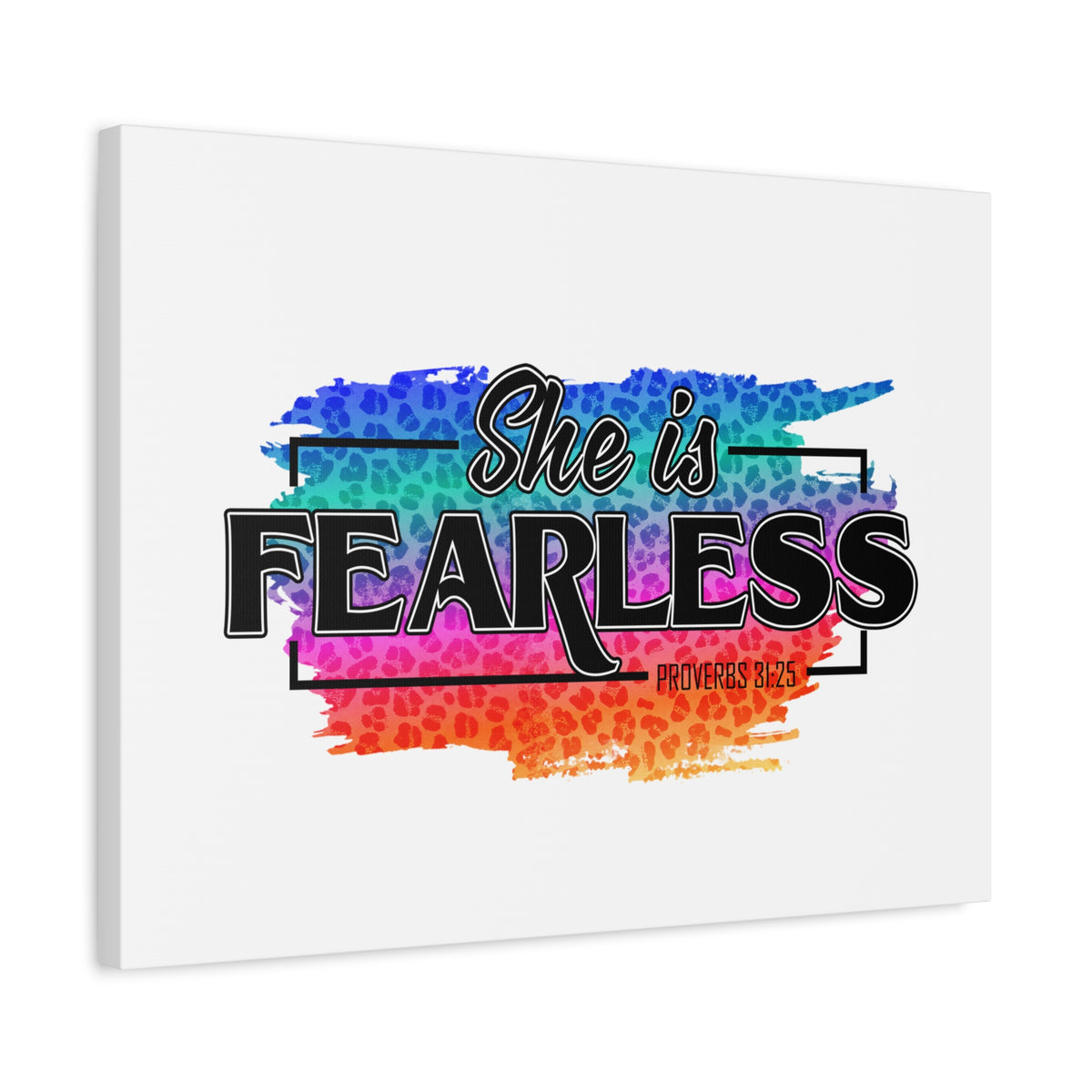 Scripture Canvas She Is Fearless Proverbs 31:25 Christian Wall Art Bible Verse Print Ready to Hang