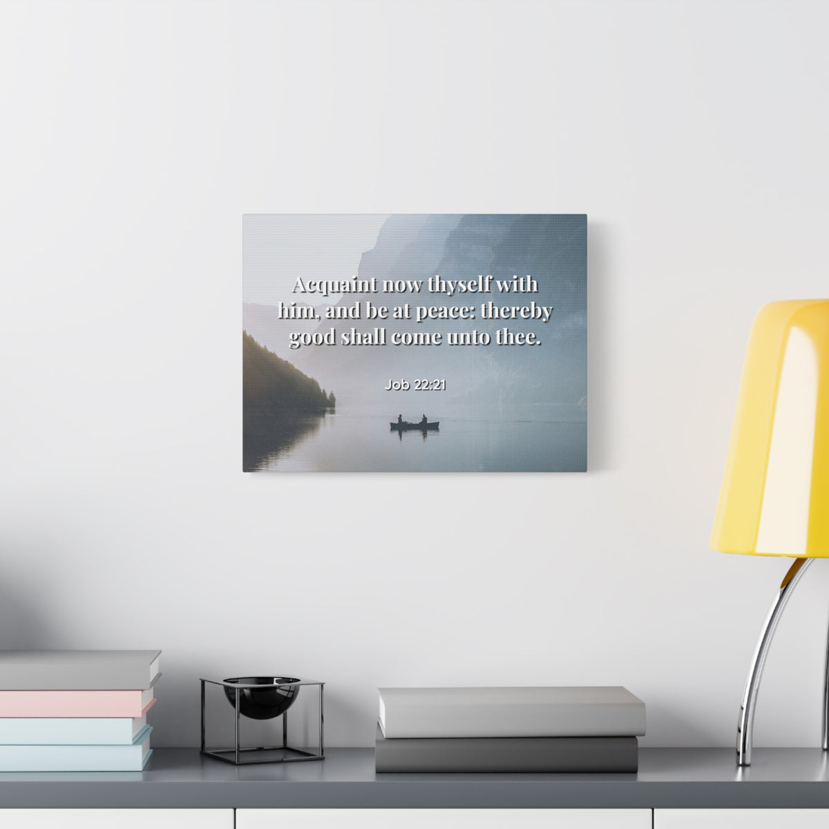 Scripture Canvas Be At Peace Job 22:21 Christian Wall Art Bible Verse Print Ready to Hang