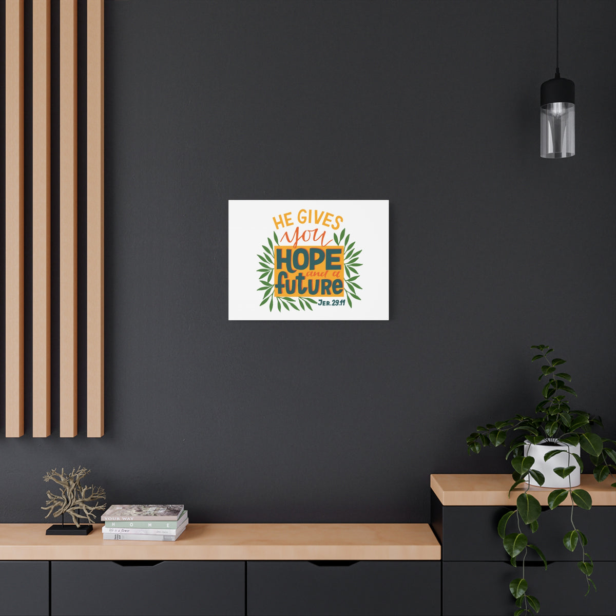 Scripture Canvas Hope And A Future Jer 29:11 Christian Wall Art Bible Verse Print Ready to Hang