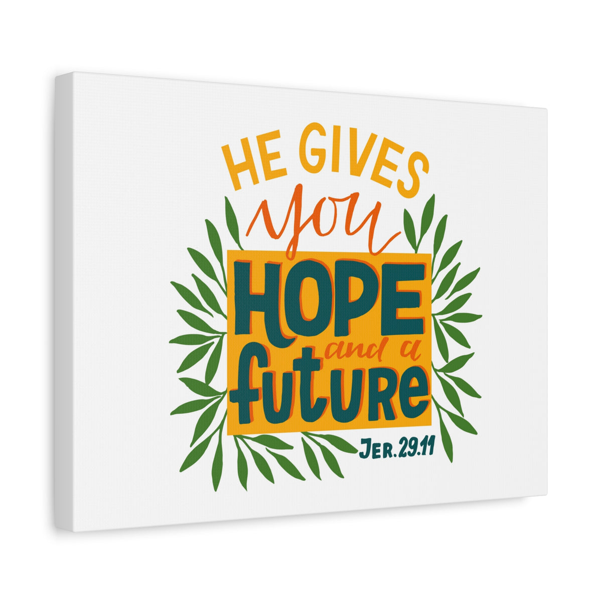 Scripture Canvas Hope And A Future Jer 29:11 Christian Wall Art Bible Verse Print Ready to Hang