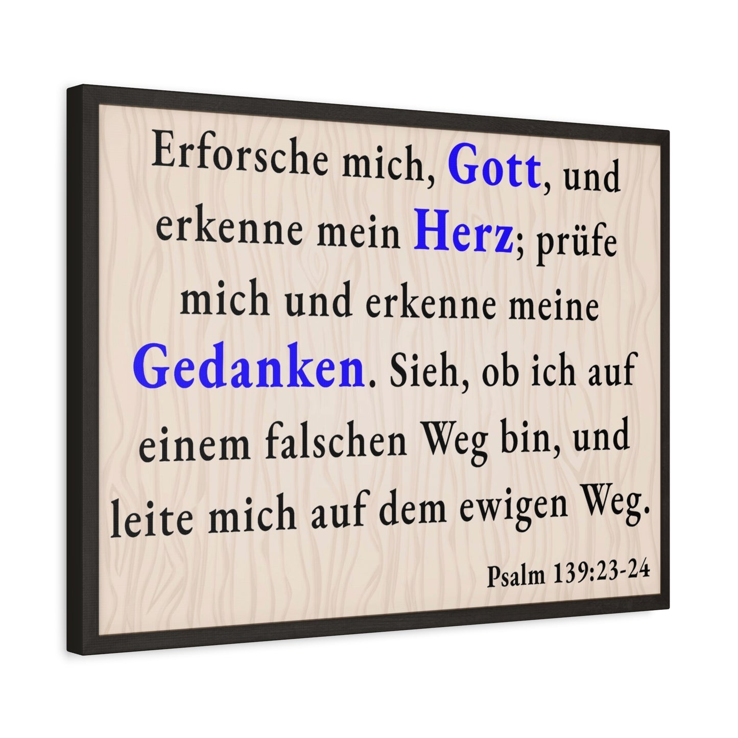 Scripture Walls Psalm 139:23-24 Search Me God German Bible Verse Canvas Christian Wall Art Ready to Hang Unframed