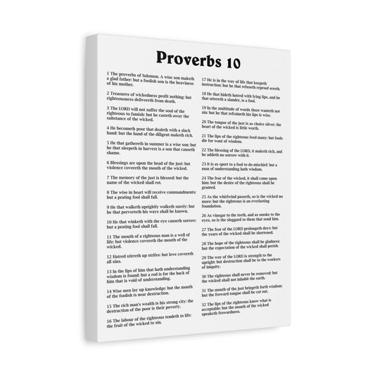Scripture Walls Proverbs Chapter 10 White Bible Canvas Christian Wall Art Ready to Hang Unframed