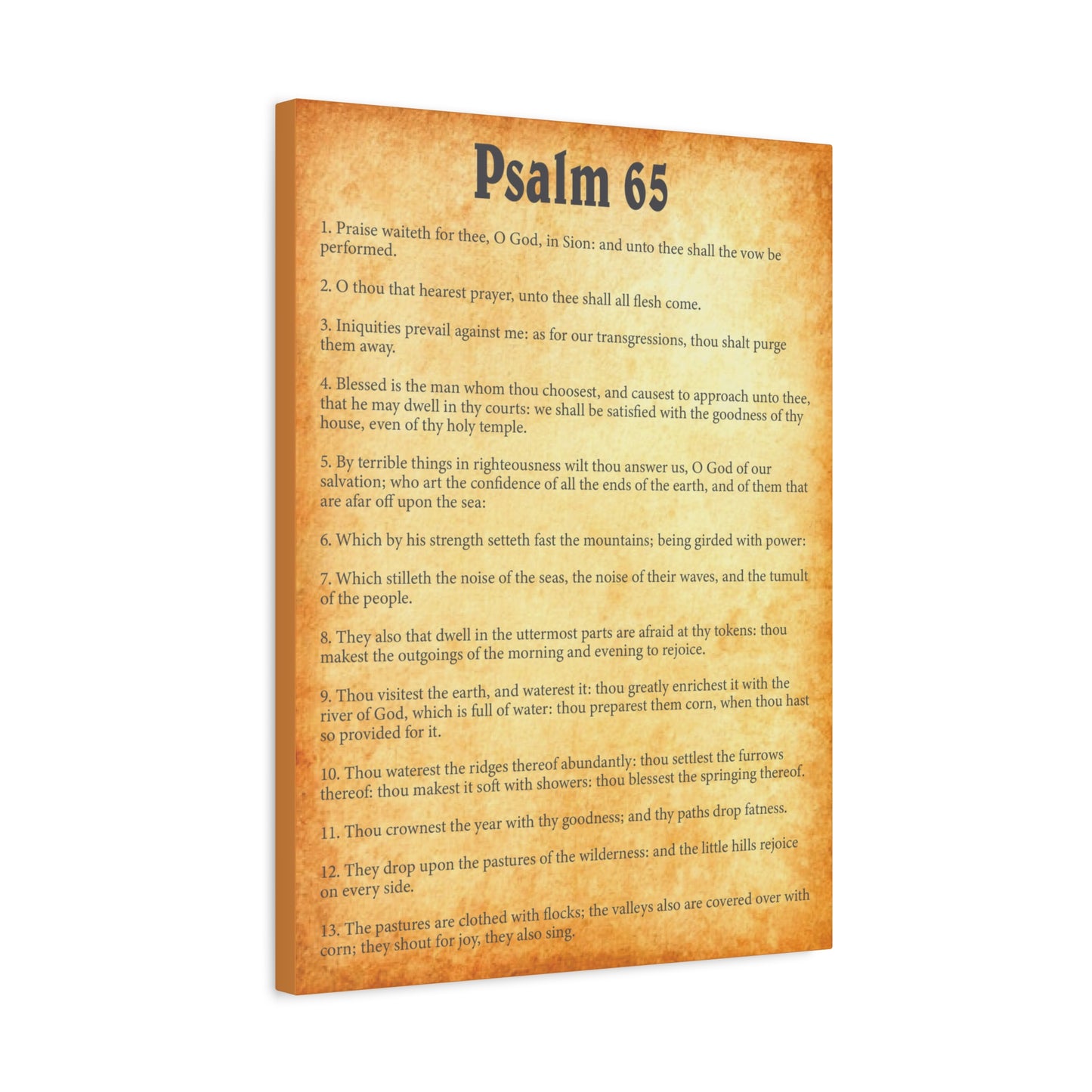 Scripture Walls Psalm 65 Gold Bible Chapter Canvas Christian Wall Art Ready to Hang