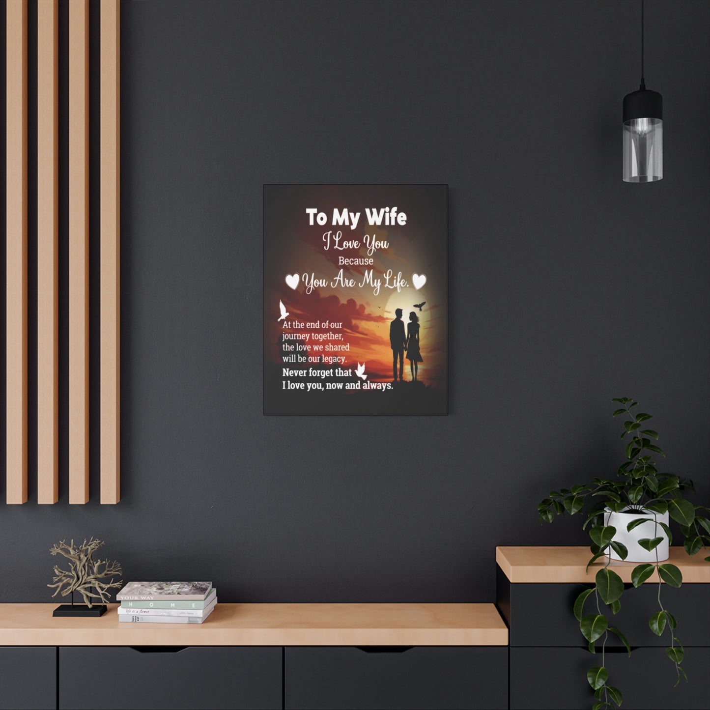 To My Wife Sunset Romance Canvas Wall Art - Heartfelt Gift of Love & Legacy