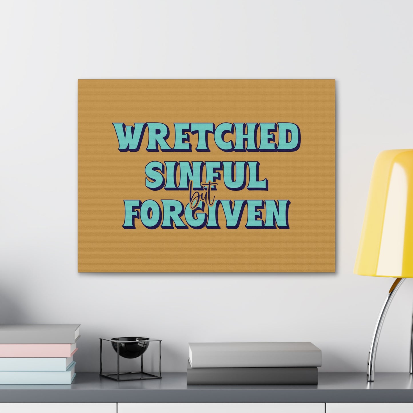 But Forgiven Orange 1 John 1:9 Bible Canvas Christian Wall Art Ready to Hang