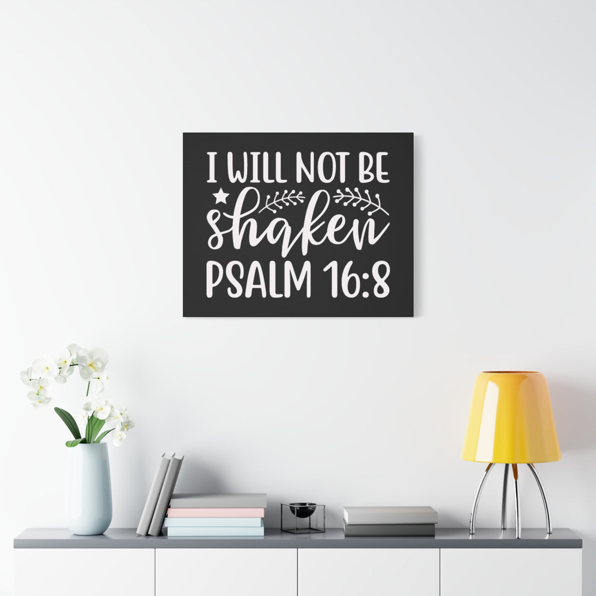 Scripture Walls I Will Not Be Shaken Psalm16:18 Bible Verse Canvas Christian Wall Art Ready to Hang Unframed