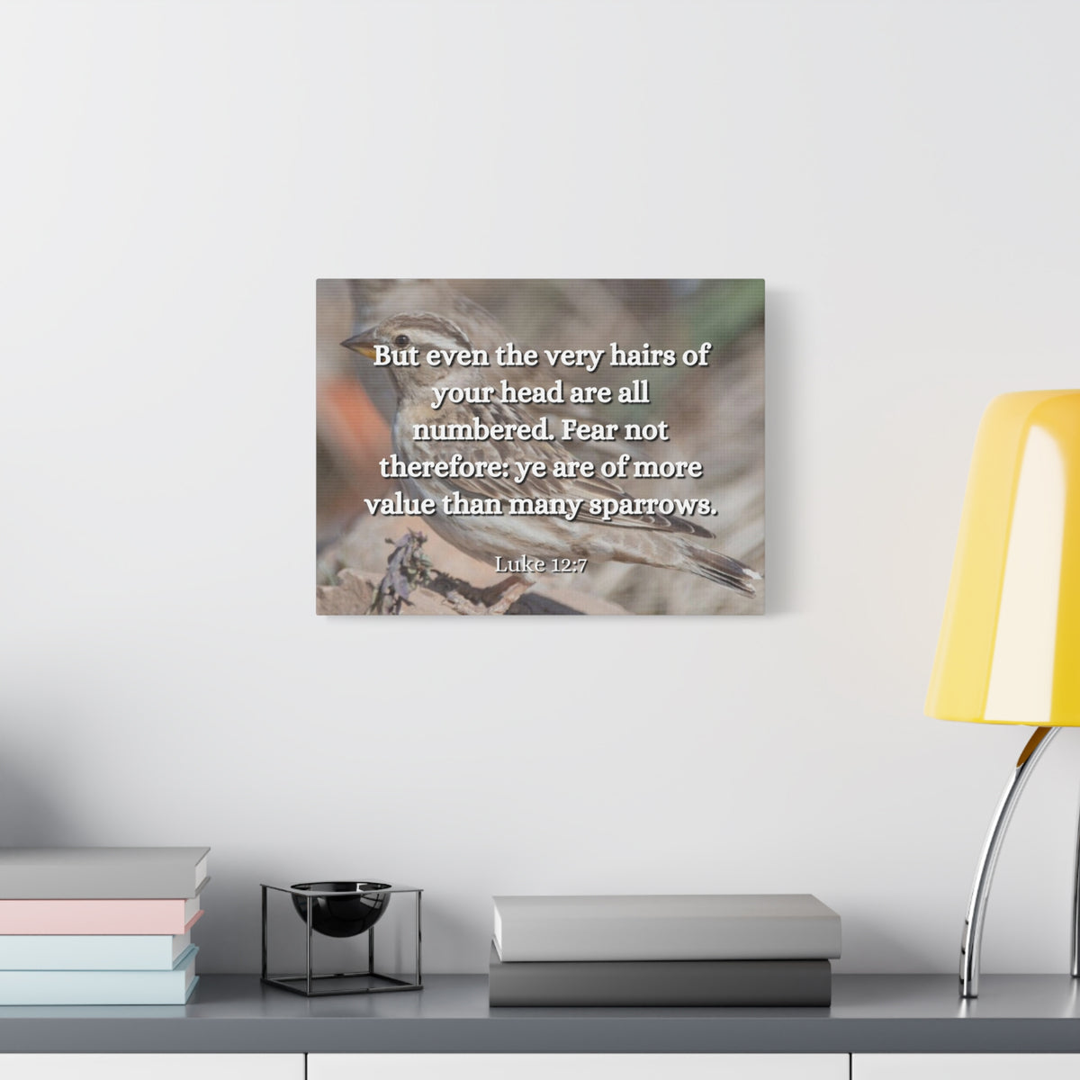 Scripture Canvas Forgotten Luke 12:7 Christian Wall Art Bible Verse Print Ready to Hang
