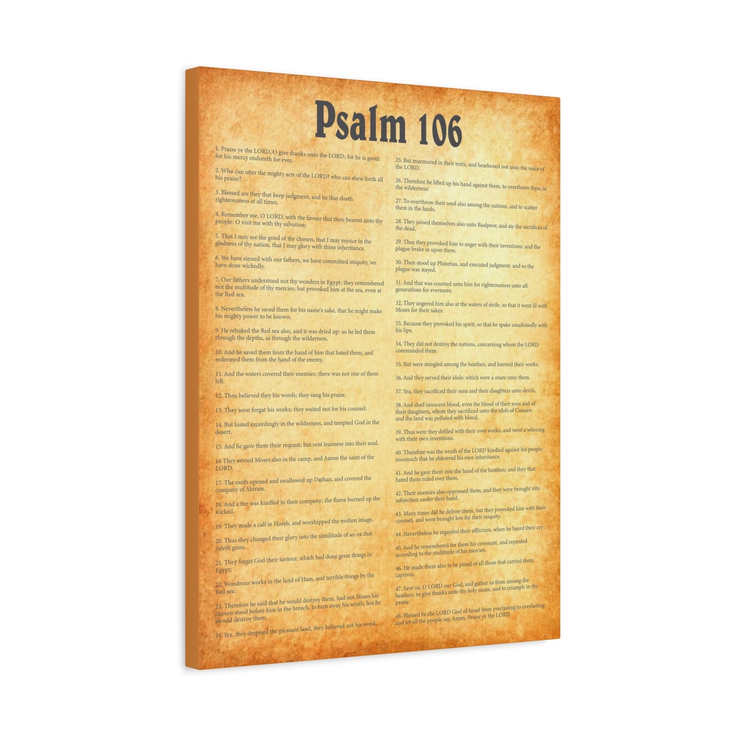 Scripture Walls Psalm 106 Gold Bible Chapter Canvas Christian Wall Art Ready to Hang