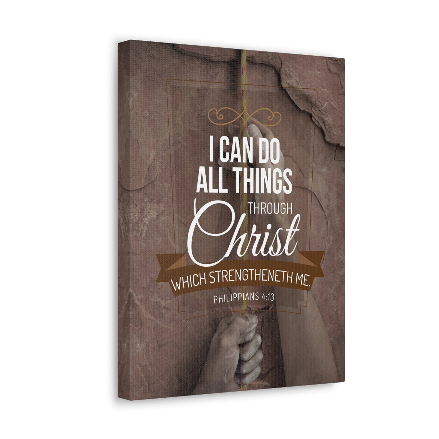 Through Christ Philippians 4:13 Christian Wall Art Bible Verse Print Ready to Hang