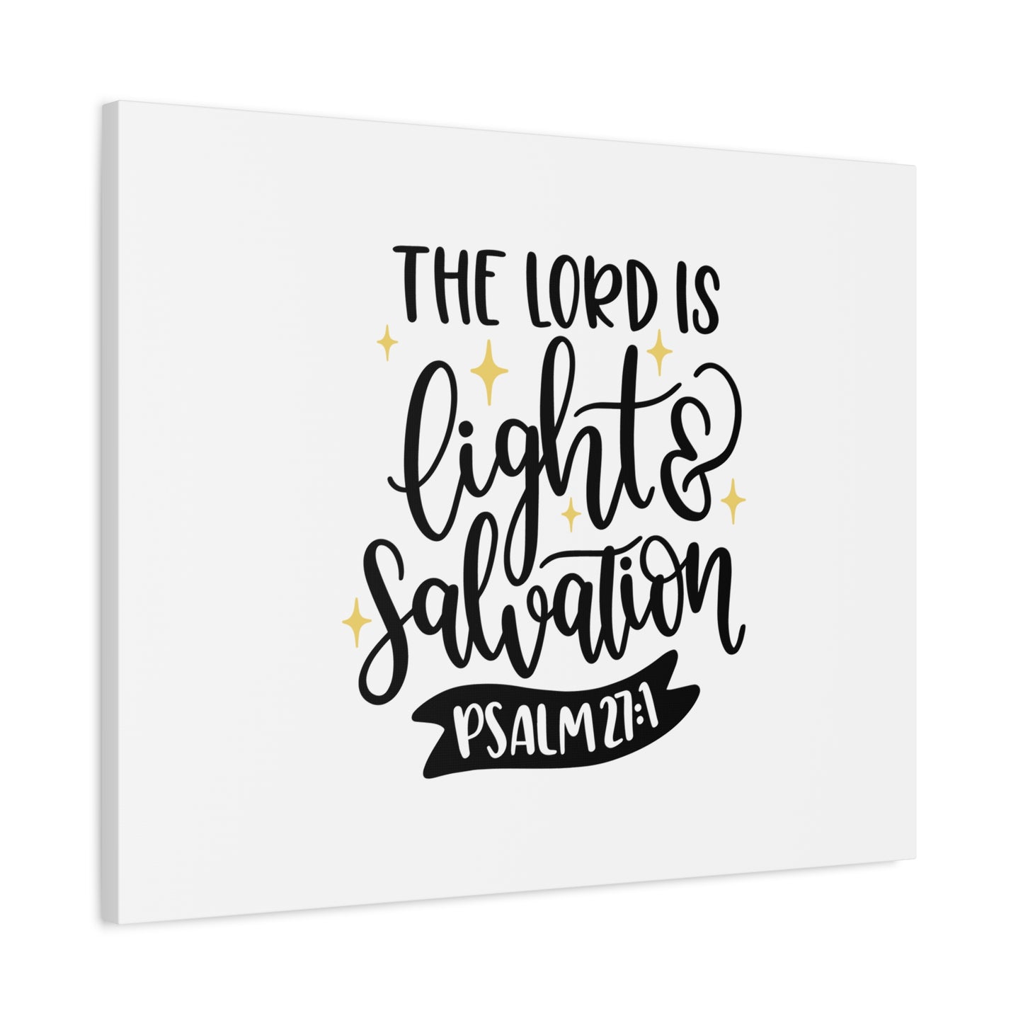 Scripture Canvas Light & Salvation Psalm 27:1 Christian Wall Art Bible Verse Print Ready to Hang