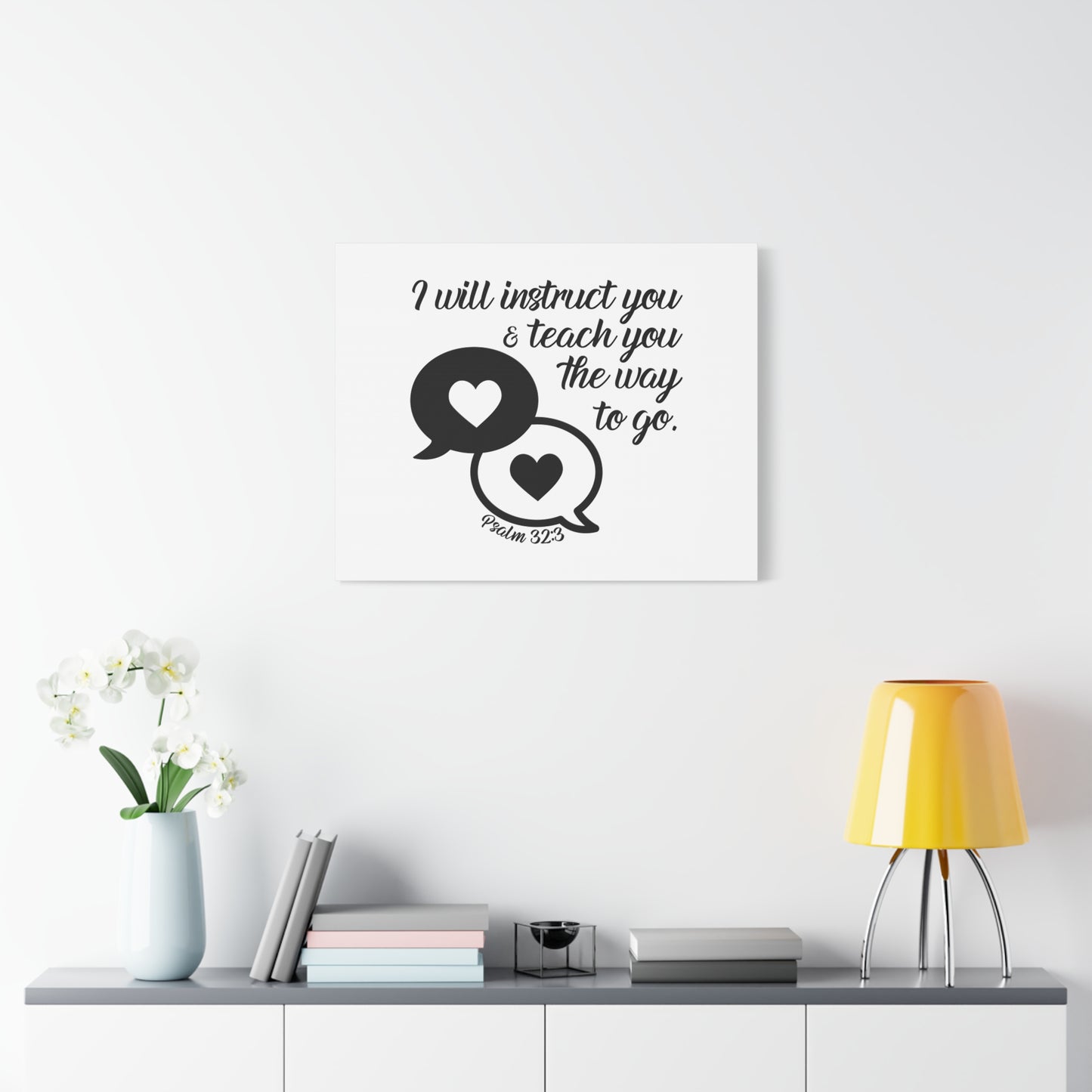 Scripture Canvas Instruct You Psalm 32:3 Christian Wall Art Bible Verse Print Ready to Hang