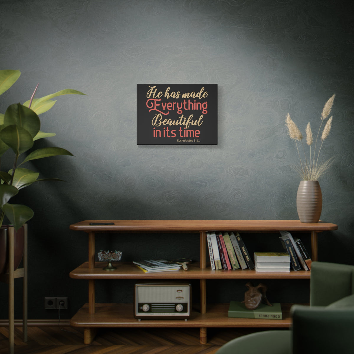 Scripture Canvas Everything Beautiful Ecclesiastes 3:11 Christian Wall Art Bible Verse Print Ready to Hang