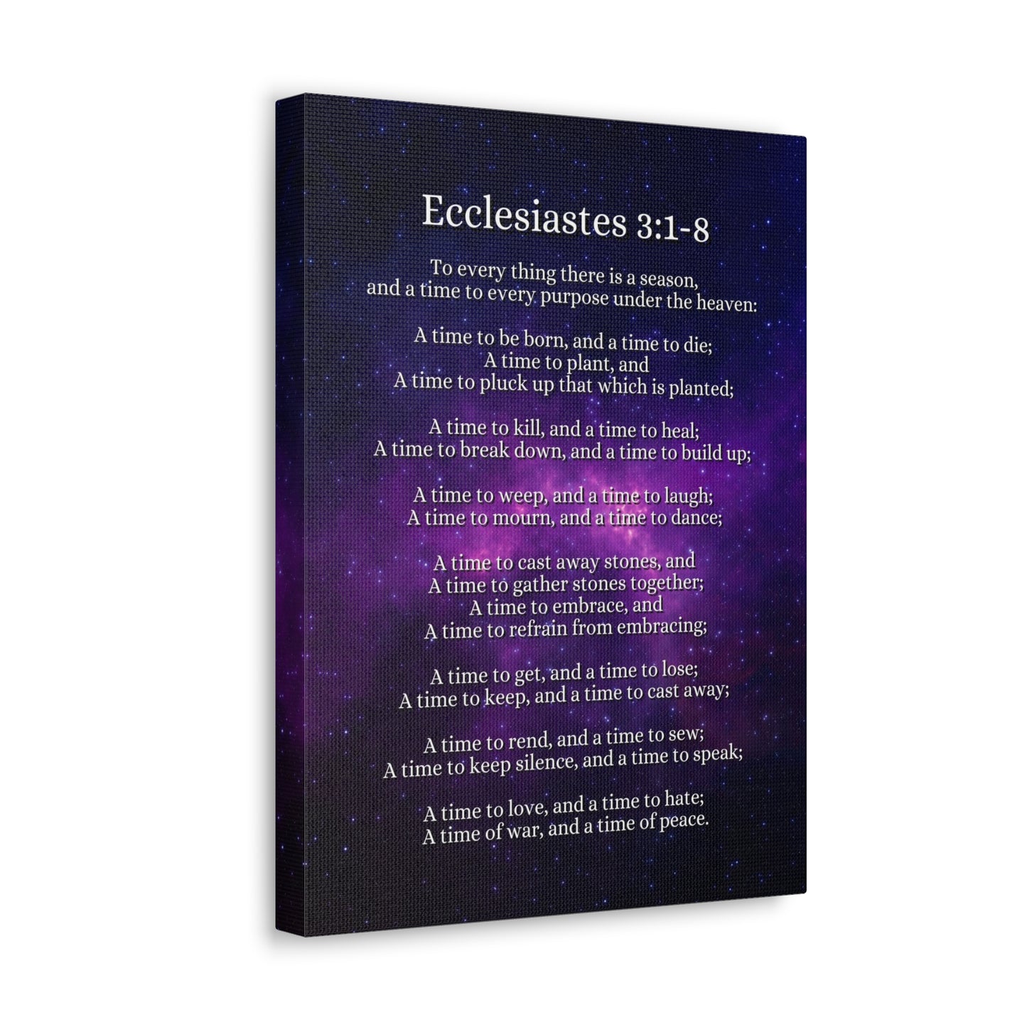 Time For Everything Universe Ecclesiastes 3:2 Bible Verse Canvas Christian Wall Art Ready to Hang