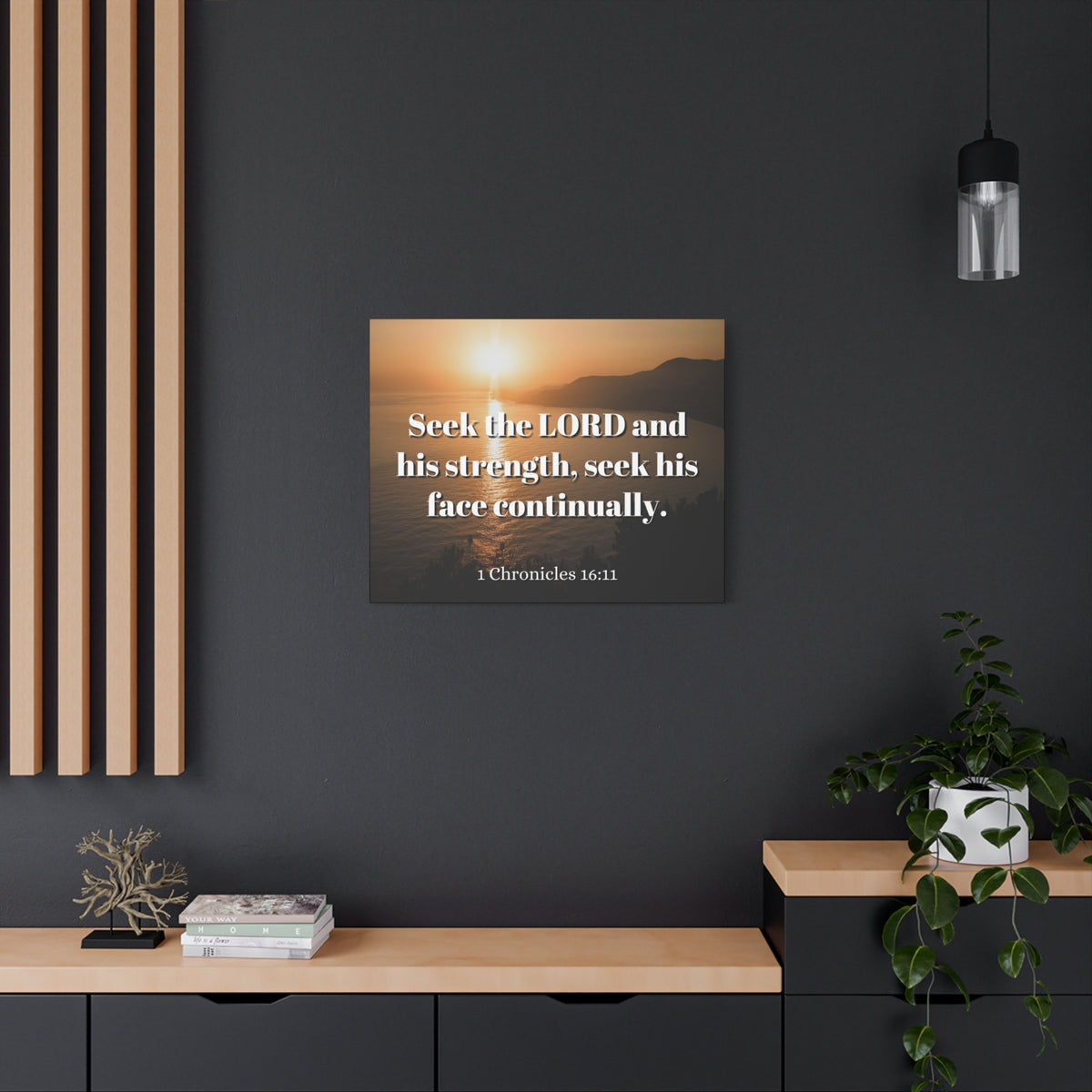 Scripture Canvas Seek The Lord Continually 1 Chronicles 16:11 Christian Wall Art Bible Verse Print Ready to Hang