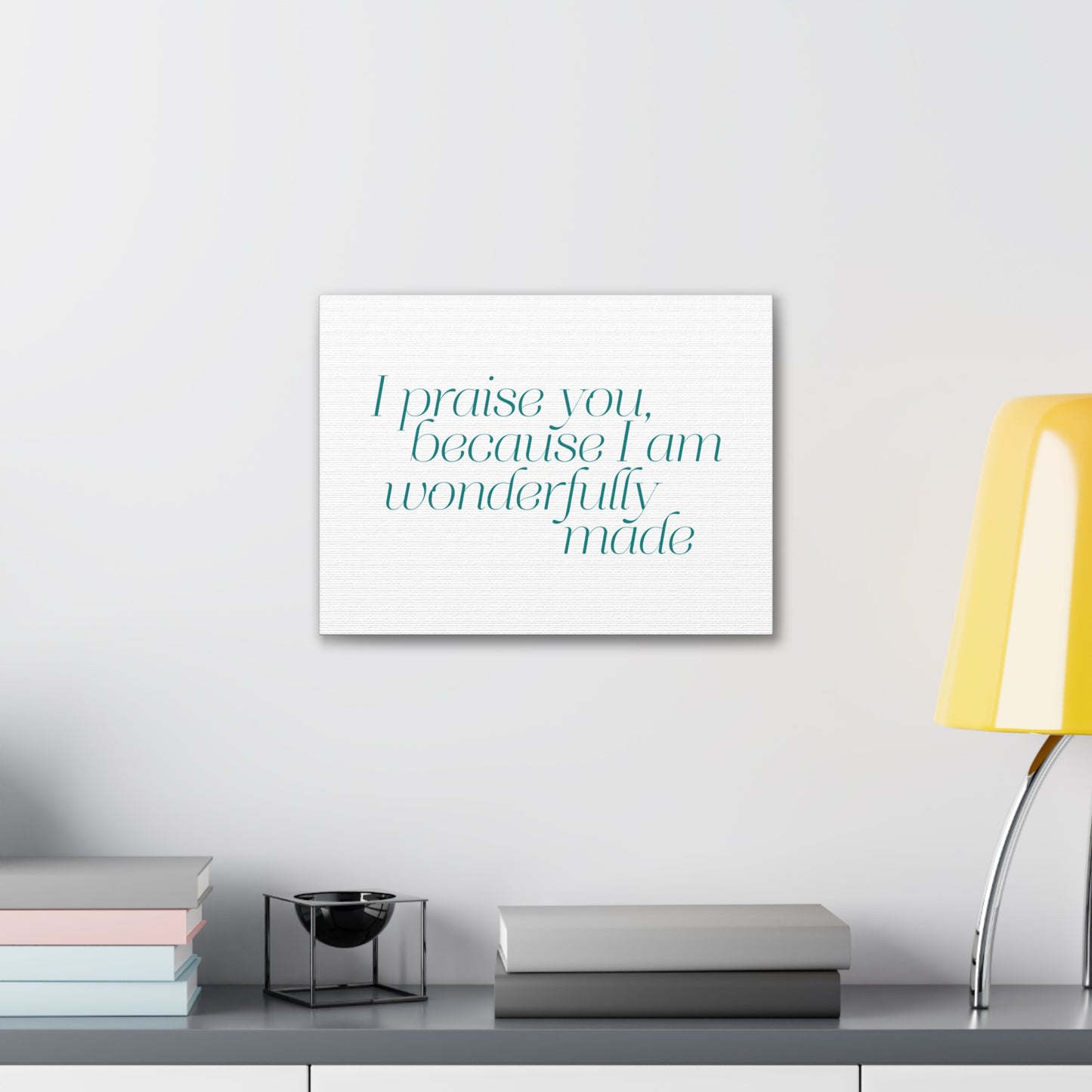 Wonderfully Made Light Blue Psalm 139:14 Bible Verse Canvas Christian Wall Art Ready to Hang