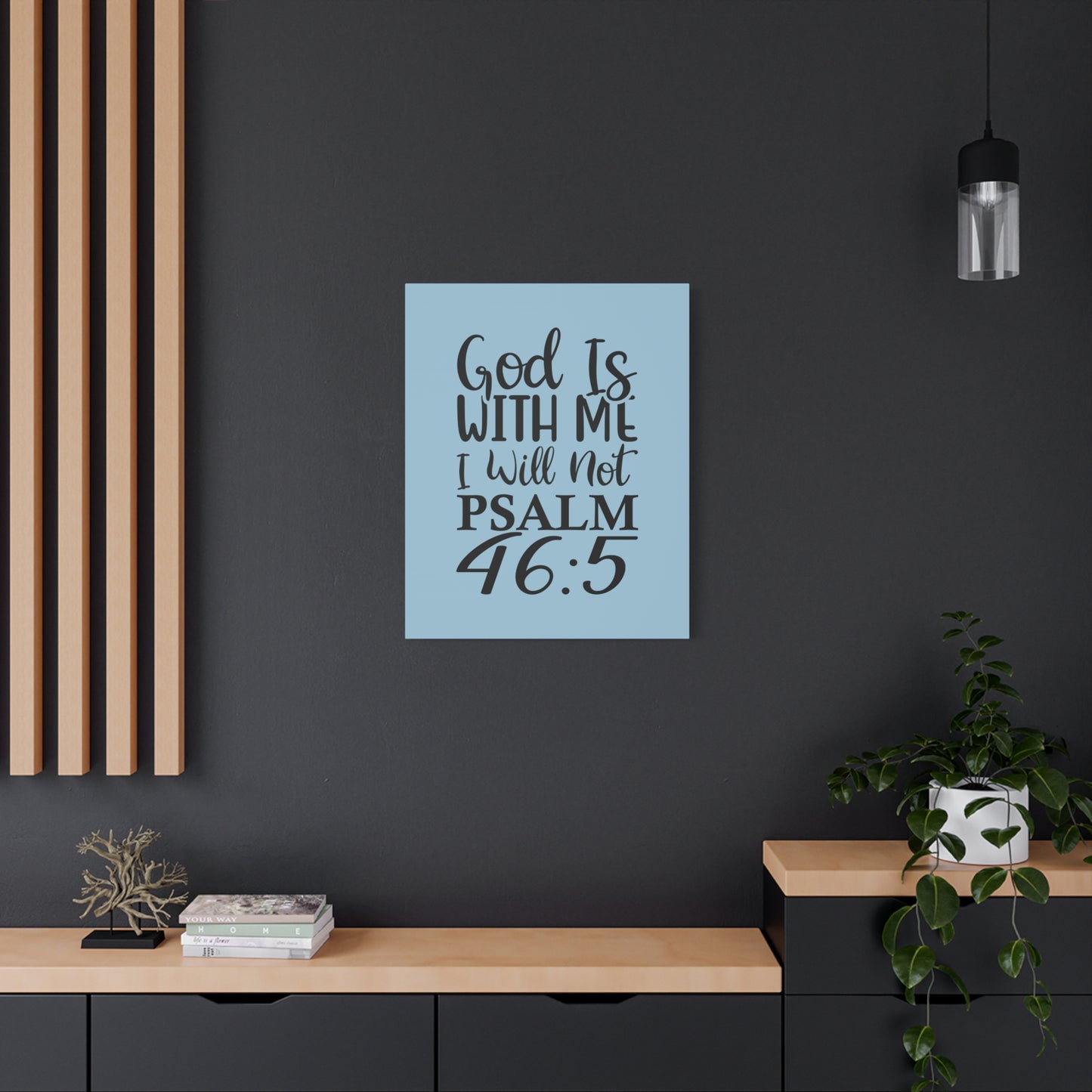Scripture Walls With Me Psalm 46:5 Light Blue Bible Verse Canvas Christian Wall Art Ready to Hang