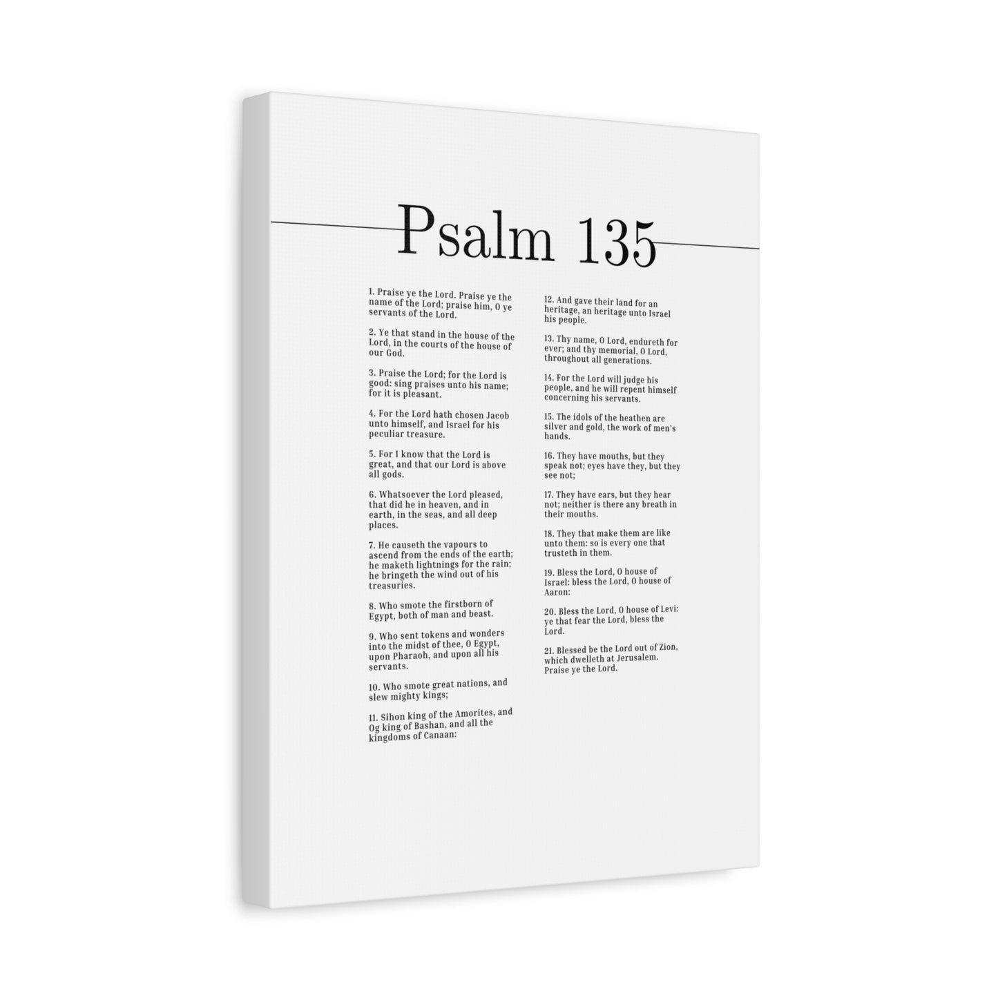 Scripture Canvas Praise Ye The Lord Psalm 135 Christian Wall Art Bible Verse Print Ready to Hang