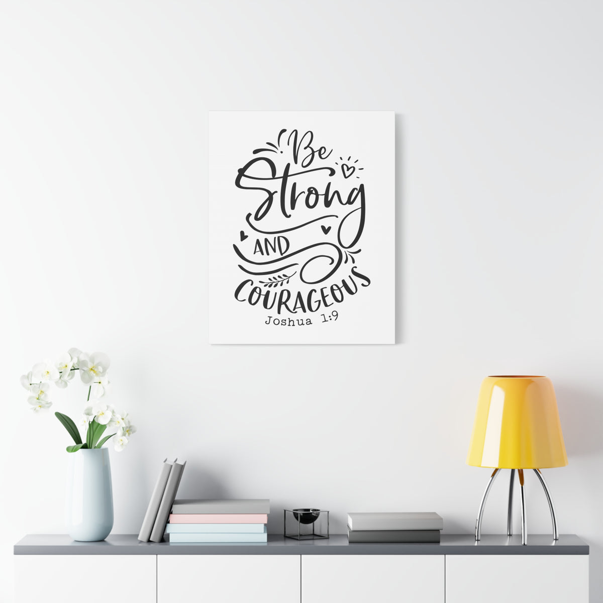 Scripture Canvas Be Strong And Courageous Joshua 1:9 Christian Wall Art Bible Verse Print Ready to Hang