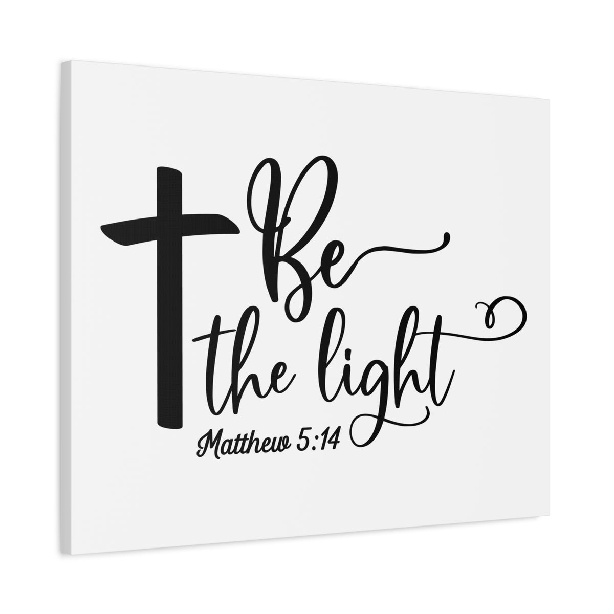 Scripture Canvas Be The Light Matthew 5:14 Christian Wall Art Bible Verse Print Ready to Hang