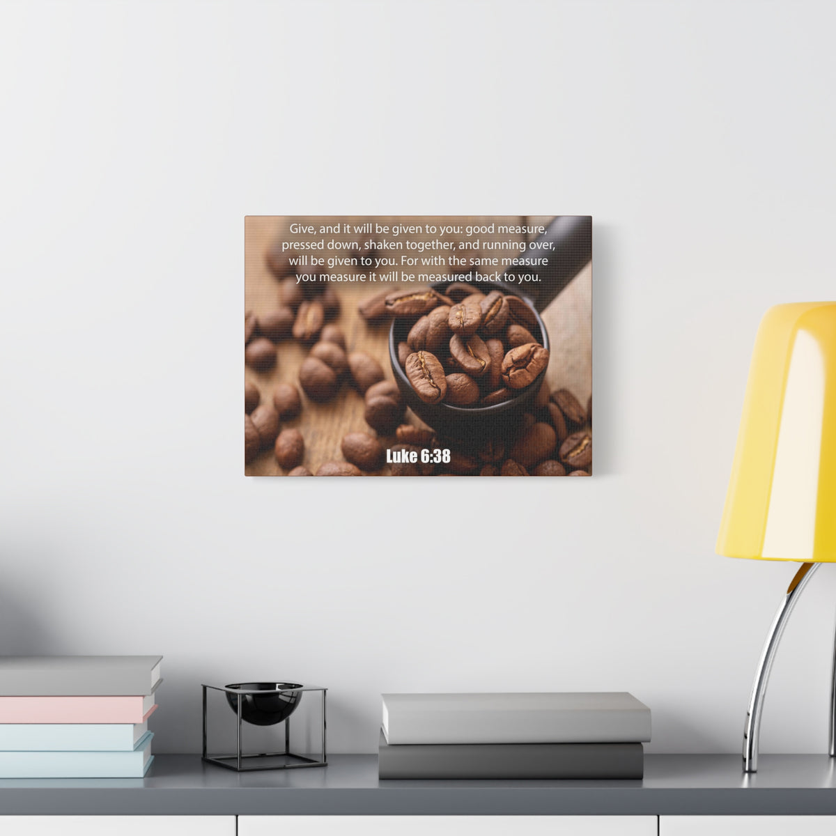 Scripture Canvas Measure Luke 6:38 Christian Wall Art Bible Verse Print Ready to Hang