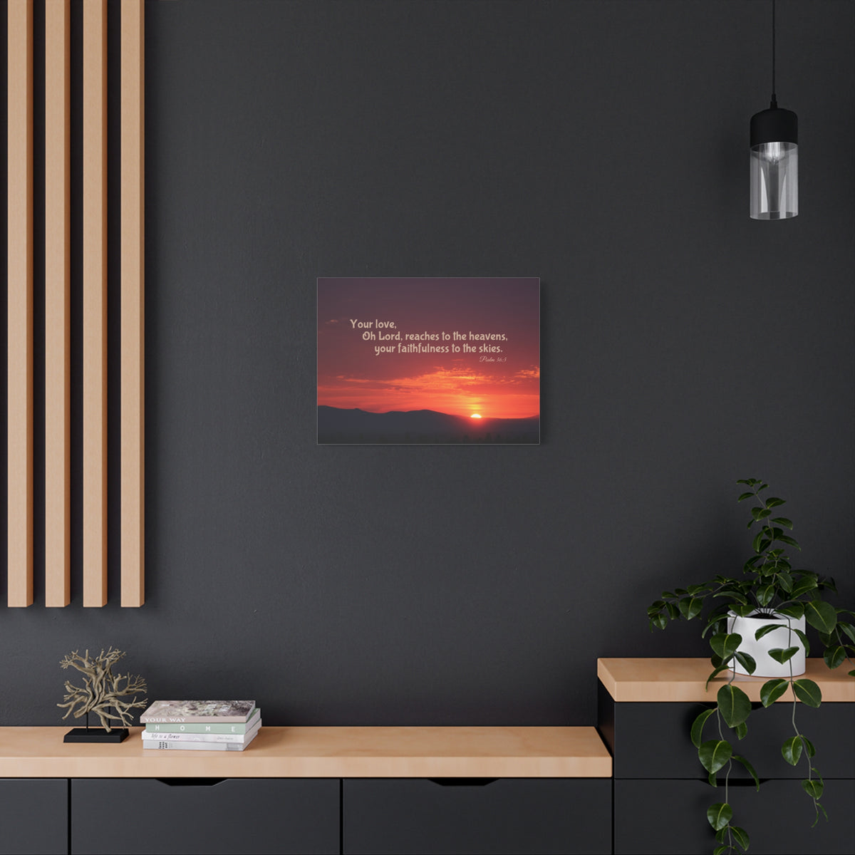 Scripture Canvas Reaches To The Heavens Psalm 36:5 Christian Wall Art Bible Verse Print Ready to Hang