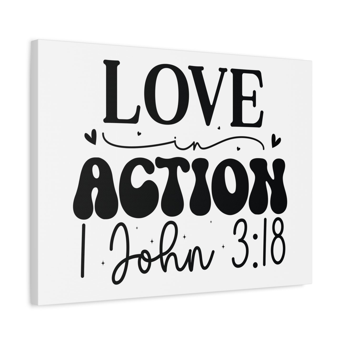 Scripture Walls 1 John 3:18 His Love in Action Bible Verse Canvas Christian Wall Art Ready to Hang Unframed