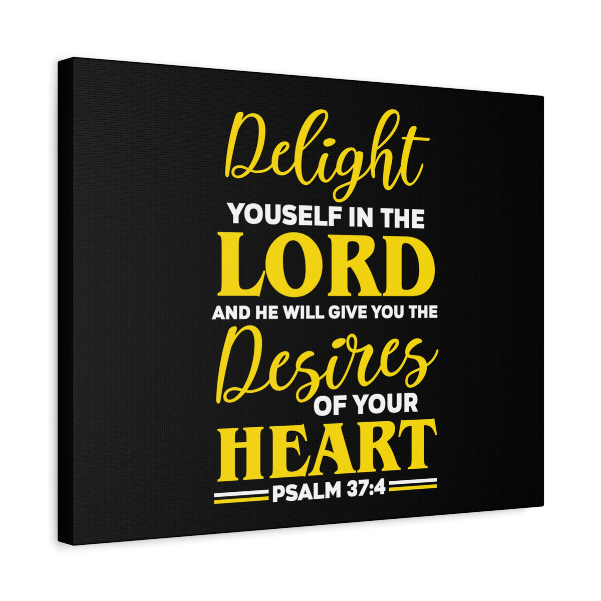 Scripture Canvas Desires Of Your Heart Psalm 37:4 Christian Wall Art Bible Verse Print Ready to Hang