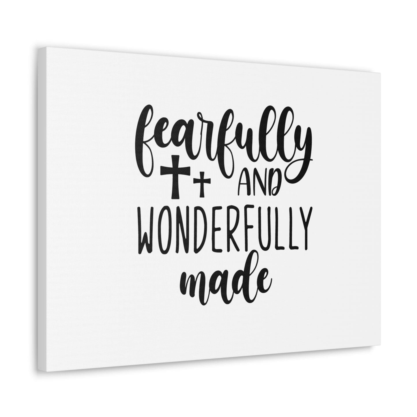 Wonderfully Made Psalm 139:14 Cross White Christian Wall Art Bible Verse Print Ready to Hang