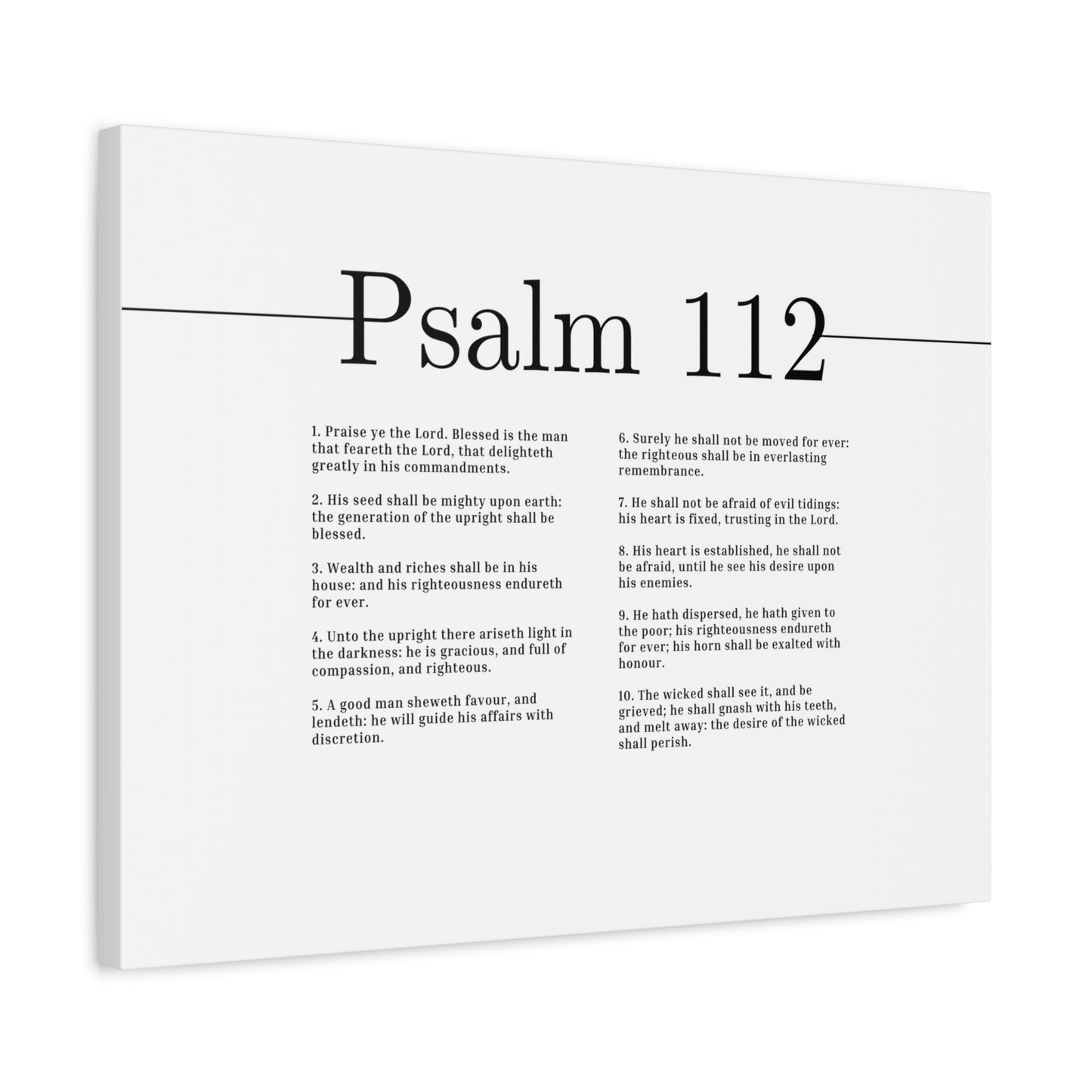 Scripture Canvas Everlasting Remembrance Psalm 112 Christian Wall Art Bible Verse Print Ready to Hang