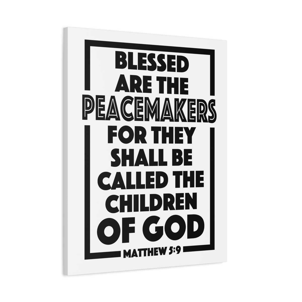 Scripture Canvas The Children Of God Matthew 5:9 Christian Wall Art Bible Verse Print Ready to Hang