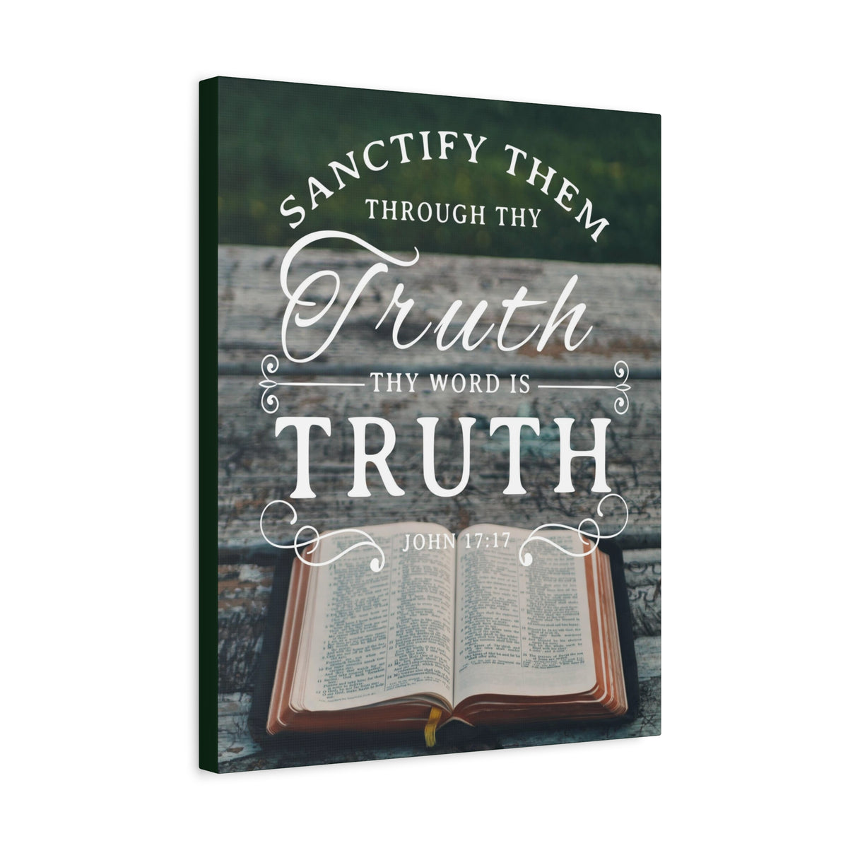 Scripture Canvas Thy Word is Truth John 17:17 Christian Wall Art Bible Verse Print Ready to Hang