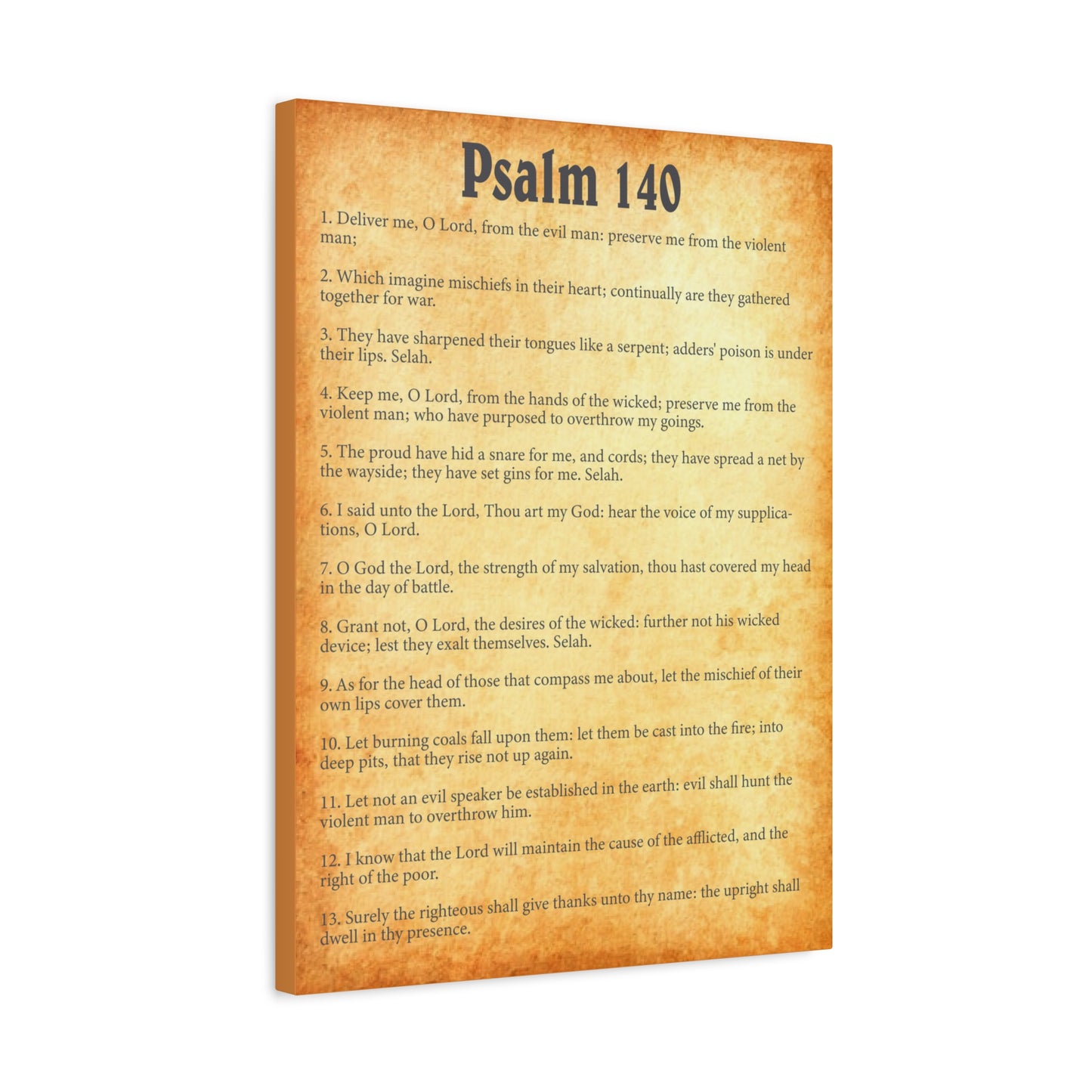 Scripture Walls Psalm 140 Gold Bible Chapter Canvas Christian Wall Art Ready to Hang Unframed