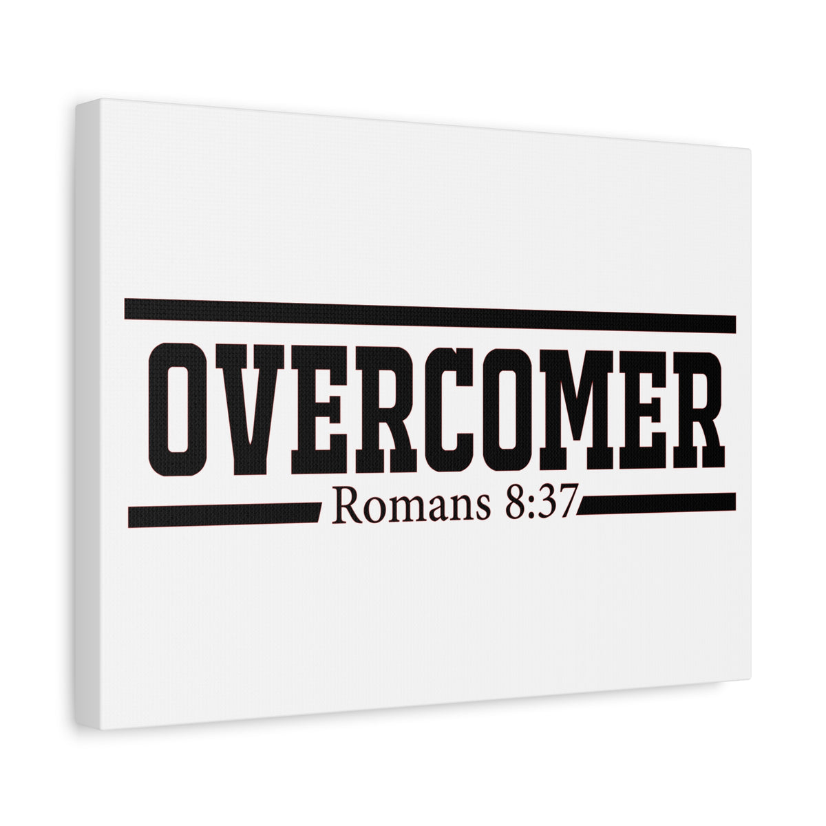 Scripture Canvas Overcomer Romans 8:37 Christian Wall Art Bible Verse Print Ready to Hang
