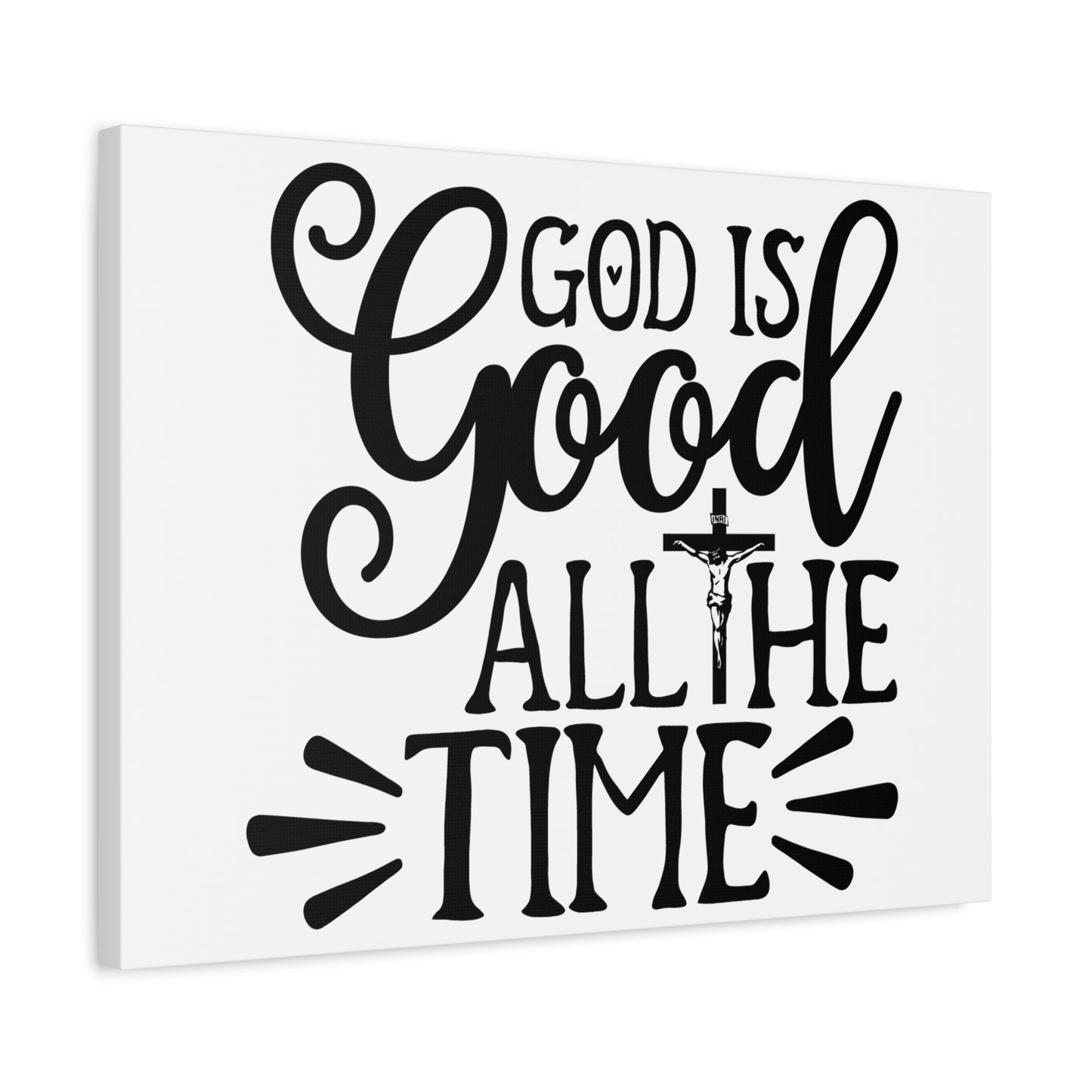 Scripture Walls God Is Good All The Time Psalm 34:8 Cross Christian Wall Art Print Ready to Hang