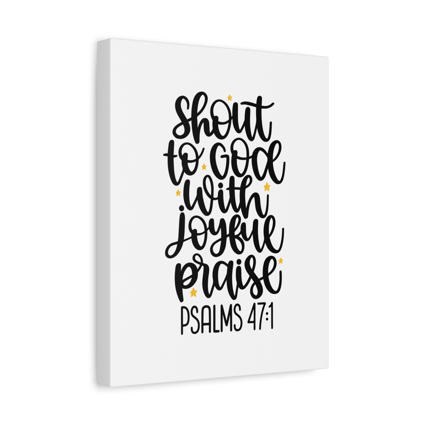 Scripture Canvas Joyful Praise Psalms 47:1 Christian Wall Art Bible Verse Print Ready to Hang