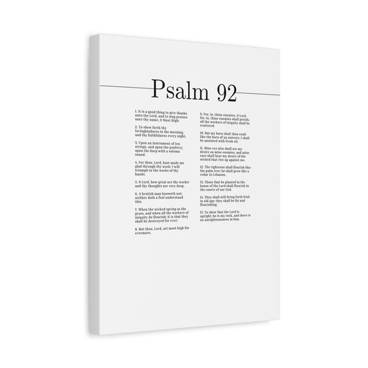 Scripture Canvas Give Thanks Unto The Lord Psalm 92 Christian Wall Art Bible Verse Print Ready to Hang