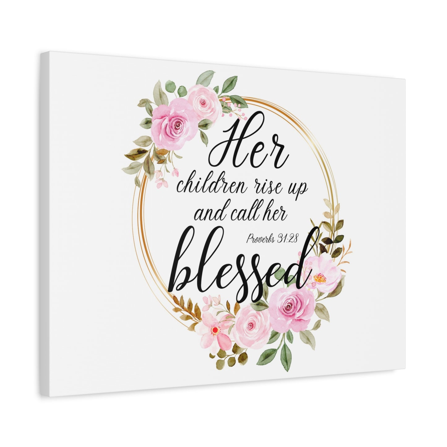 Scripture Walls Proverbs 31:28 She is Blessed Bible Verse Canvas Christian Wall Art Ready to Hang Unframed