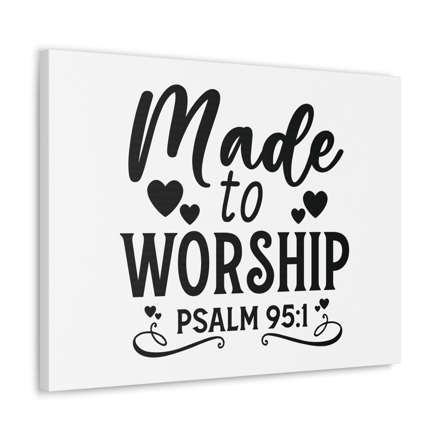 Worship Psalm 95:1 Hearts Bible Verse Canvas Christian Wall Art Ready to Hang