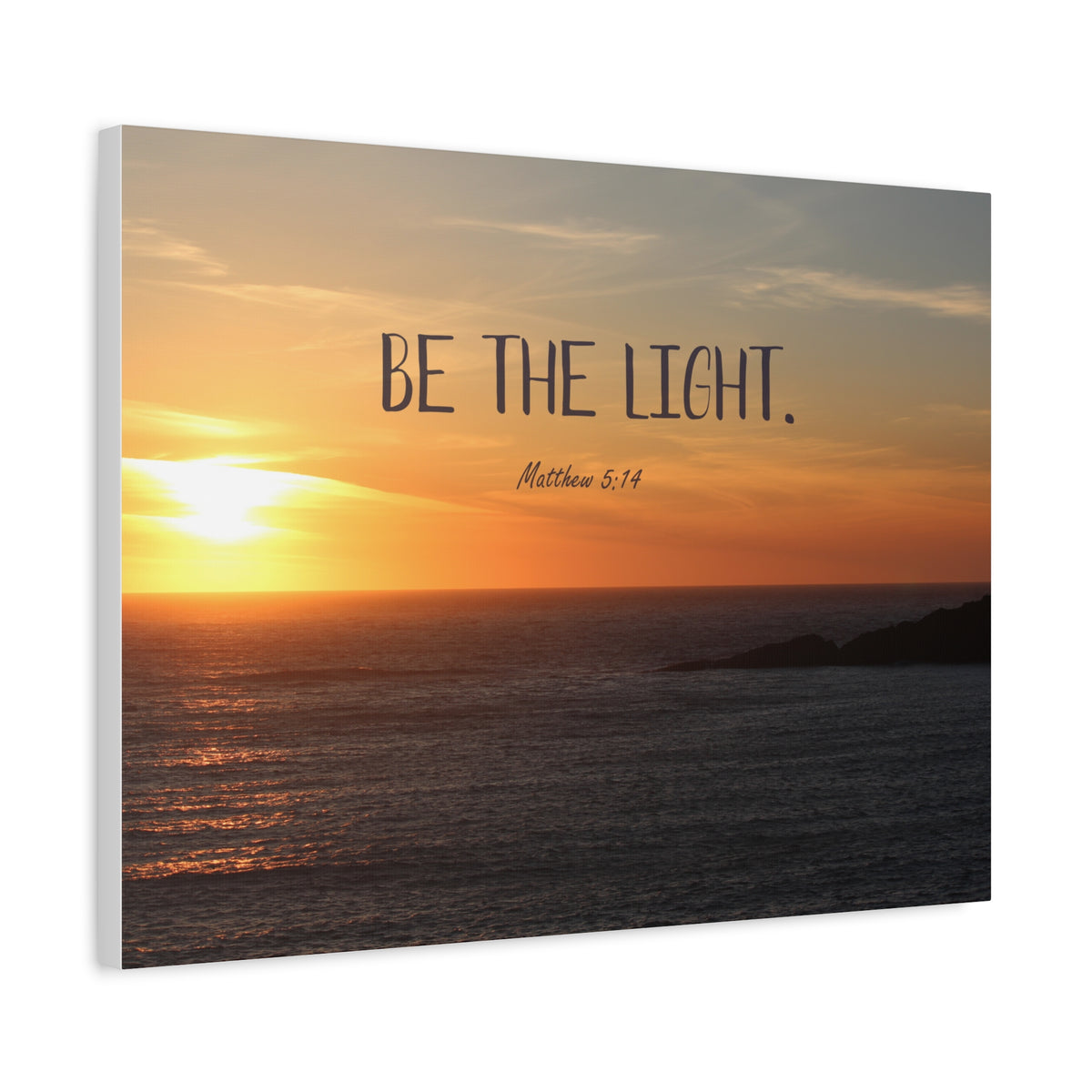 Scripture Canvas The Light Matthew 5:14 Christian Wall Art Bible Verse Print Ready to Hang