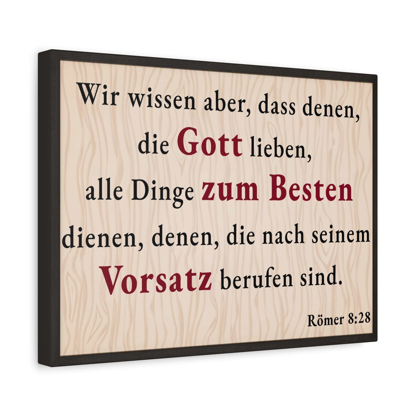 Scripture Walls Römer 8:28 Romans 8:28 German Bible Verse Canvas Christian Wall Art Ready to Hang Unframed