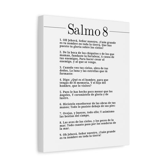 Salmo 8 Impresión De Arte Cristiano en la Pared Lista Para Colgar